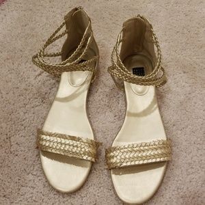 White house black market gold sandals